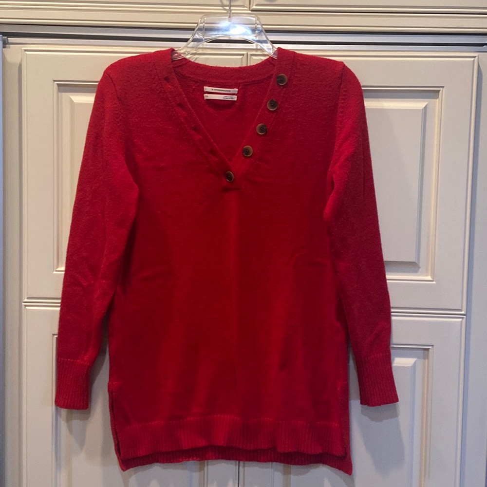 Holiday red Anthropologie sweater, like new